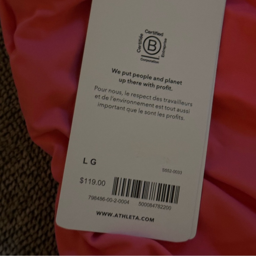 Athleta Coral Hampton One Piece Swimsuit, low back with twisted ruching detail L - Picture 6 of 6